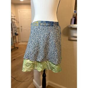 KARIZA 100% Silk Boho Wrap Skirt 1Size Colorful ONE SIZE XS-XL